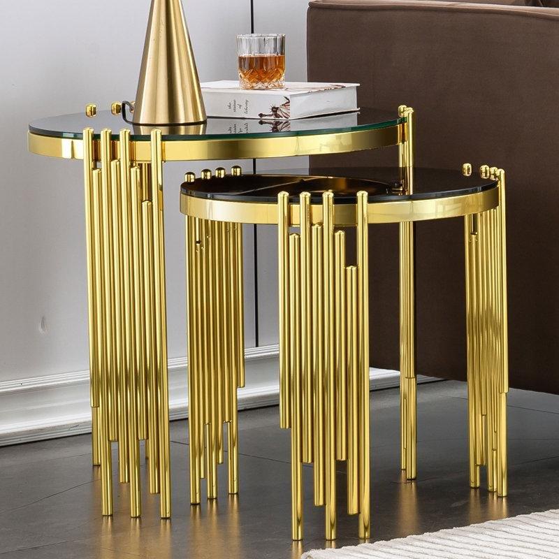 Gold Aynalı Zigon Sehpa 58x58x58 cm - 108115