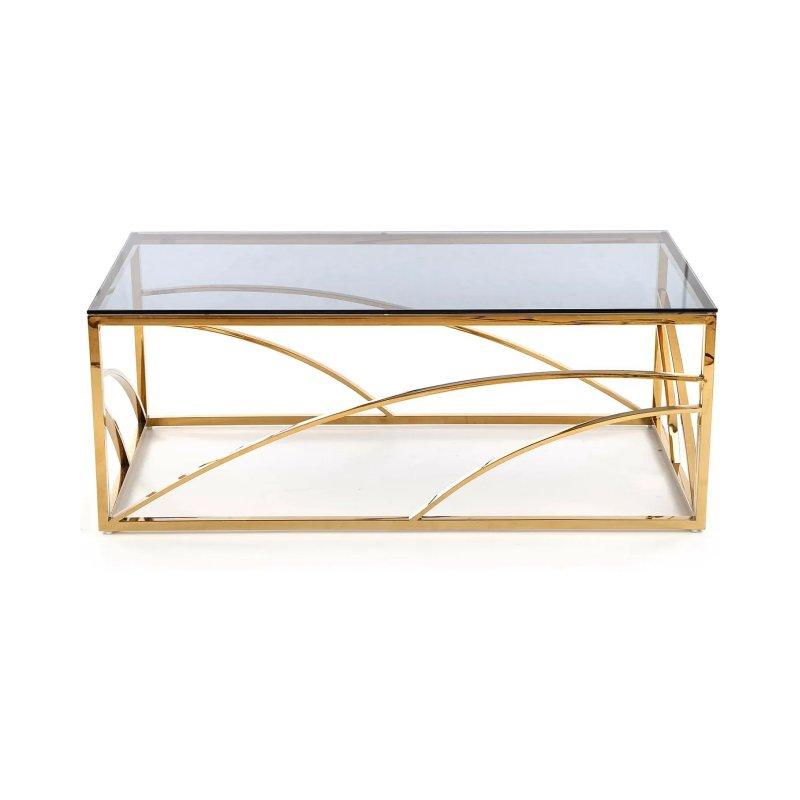 Gold Metal Çerçeveli Füme Cam Orta Sehpa 120x60 cm - 102291