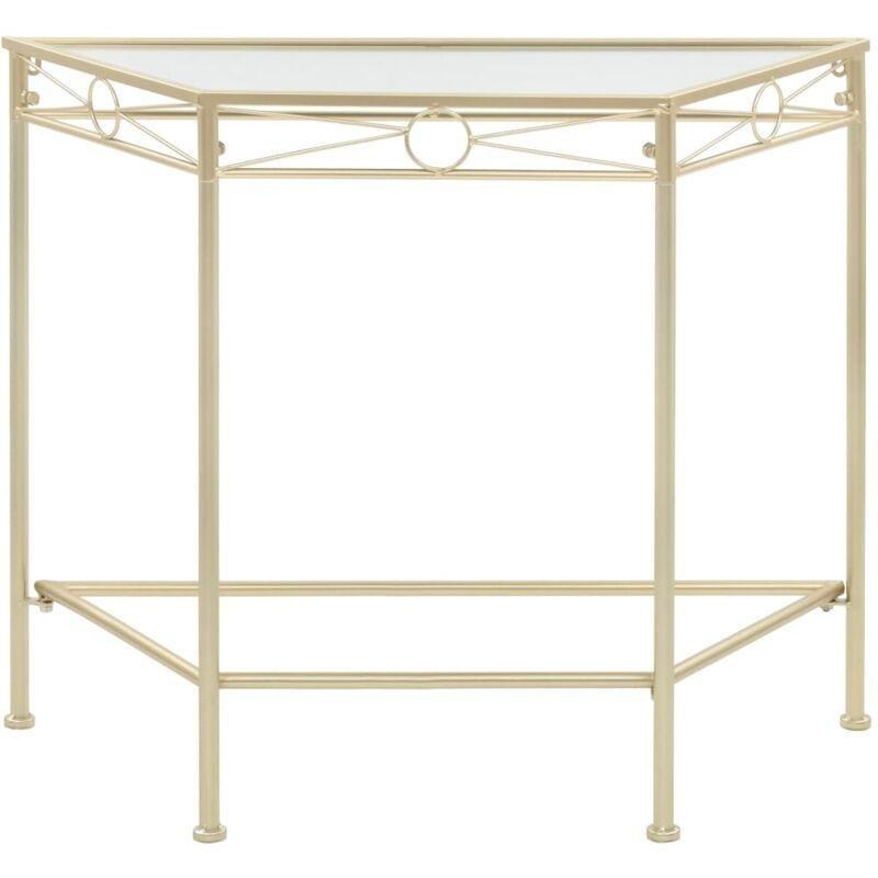 Gold Metal Dekoratif Detaylı Yan Sehpa-87x34x73 cm - 111962
