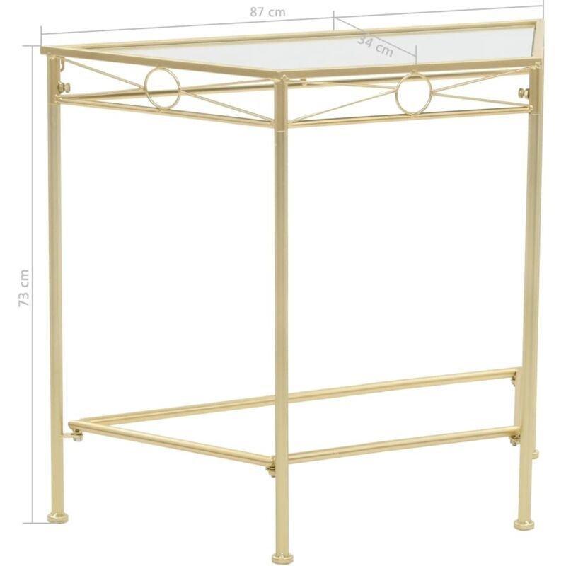 Gold Metal Dekoratif Detaylı Yan Sehpa-87x34x73 cm - 111962