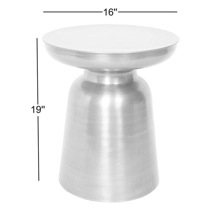 Gold Metal El Yapımı Yuvarlak Pirinç Yan Sehpa-49x41x41 cm - 113145