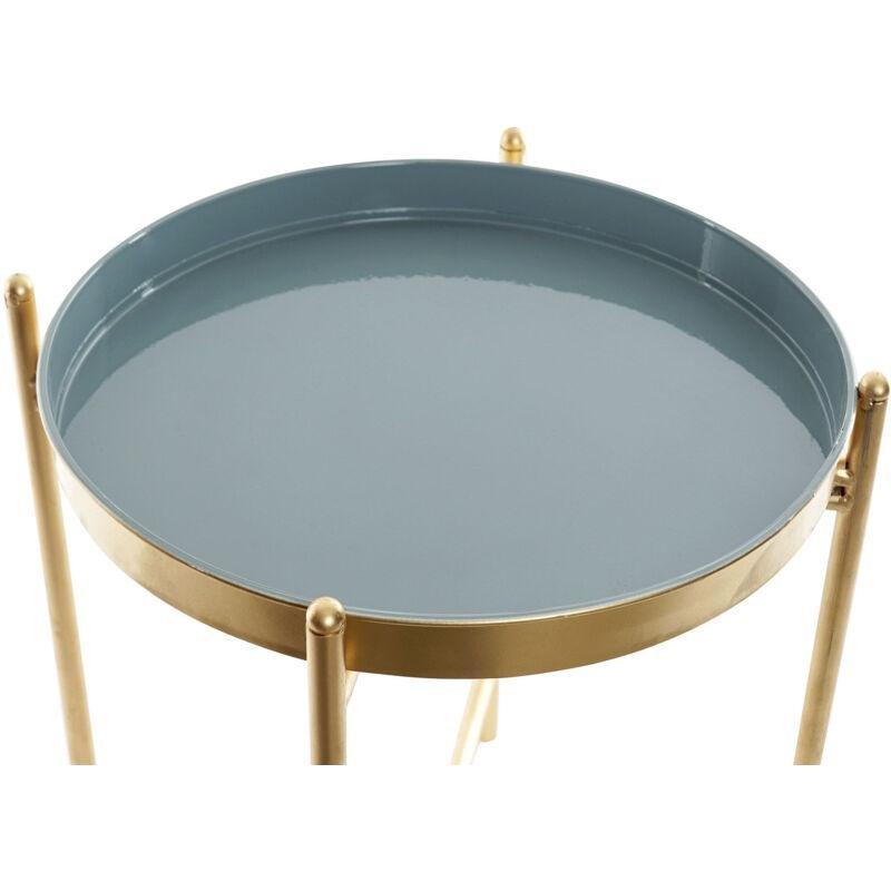 Gold Metal Yuvarlak Gold Yan Sehpa-33x33x40 cm - 111822