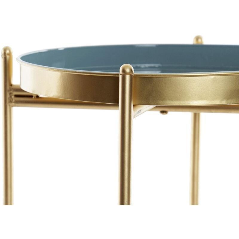 Gold Metal Yuvarlak Gold Yan Sehpa-33x33x40 cm - 111822