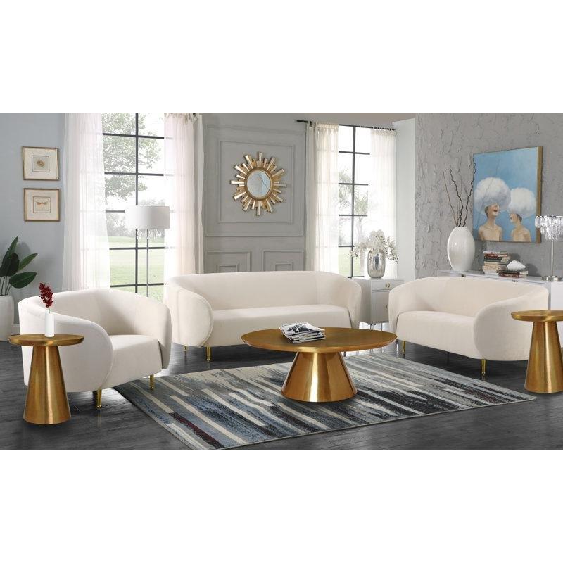 Gold Metal Yuvarlak Orta Sehpa 92 cm - 105115