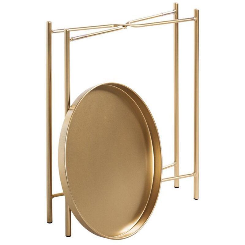 Gold Metal Yuvarlak Yan Sehpa-39x50 cm - 112367