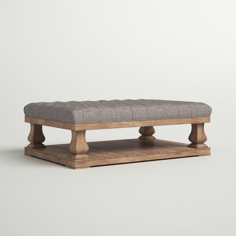 Gowans Masif Çam Ahşap Puflu Orta Sehpa 152 cm x 102 cm - 104857