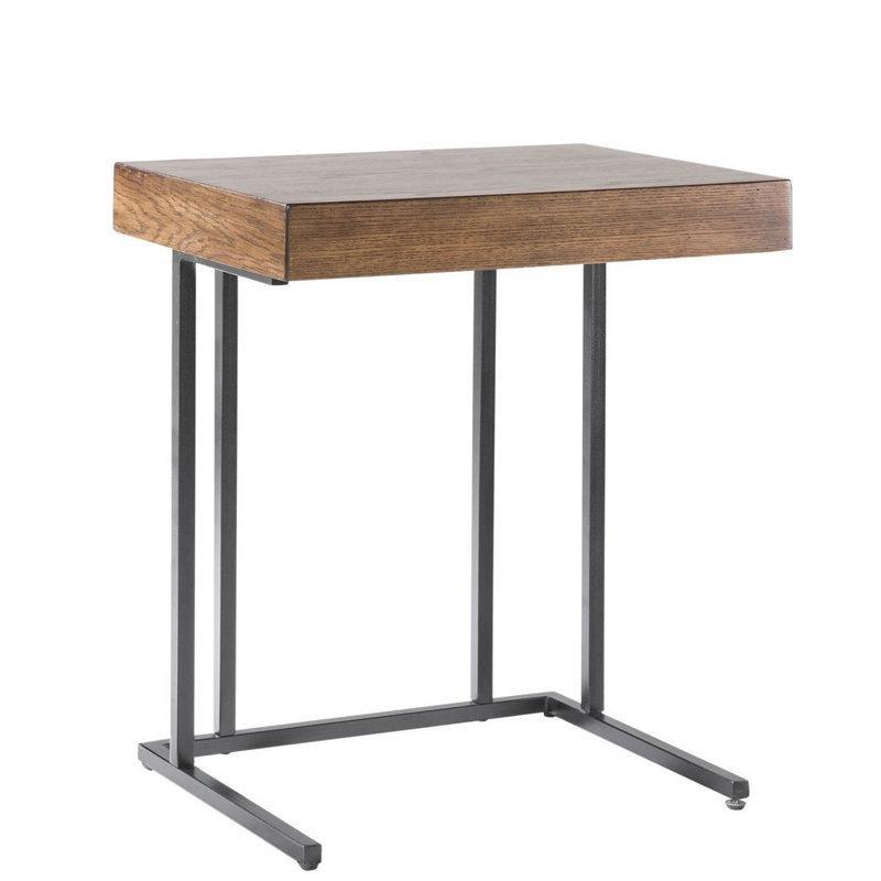 Grafit Metal Çekmeceli C Ayaklı Laptop Sehpası-66x56x41 cm - 113319
