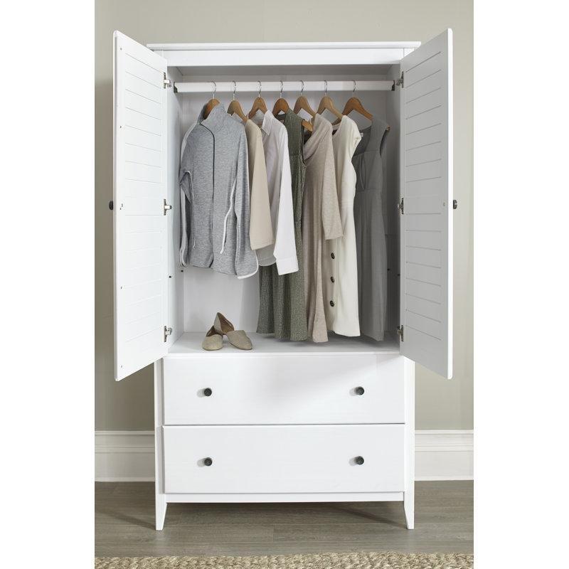 Greenport Masif Çam Ağacı Perdeli Gardrop 187 cm x 105 cm x 55 cm - 91039