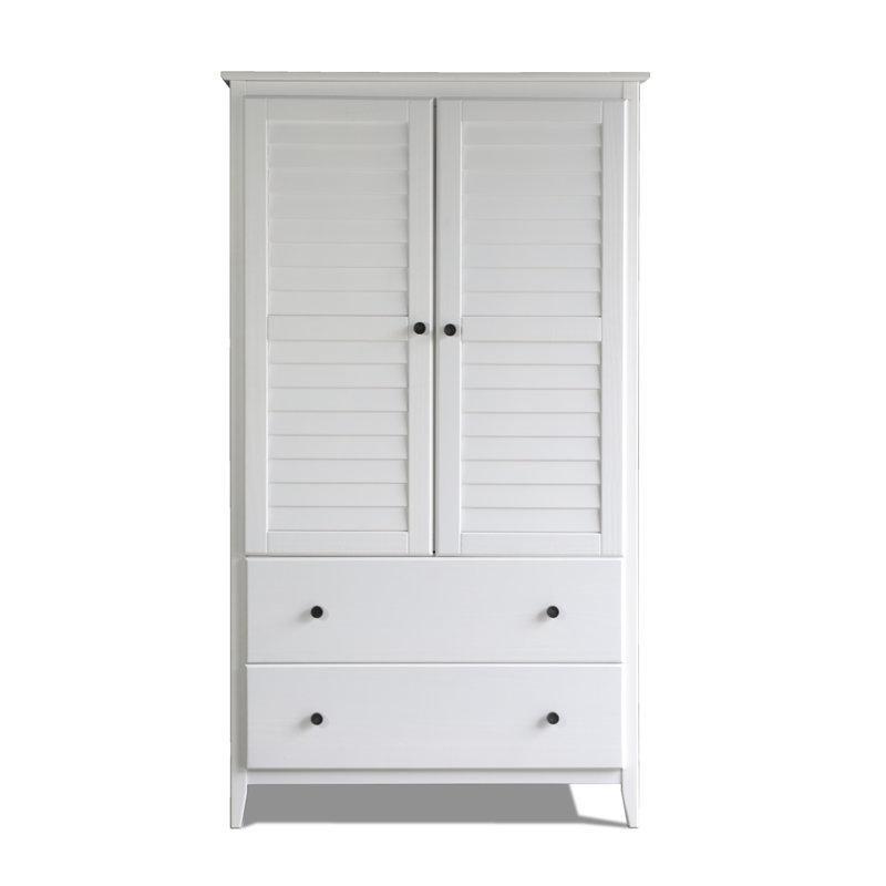 Greenport Masif Çam Ağacı Perdeli Gardrop 187 cm x 105 cm x 55 cm - 91039