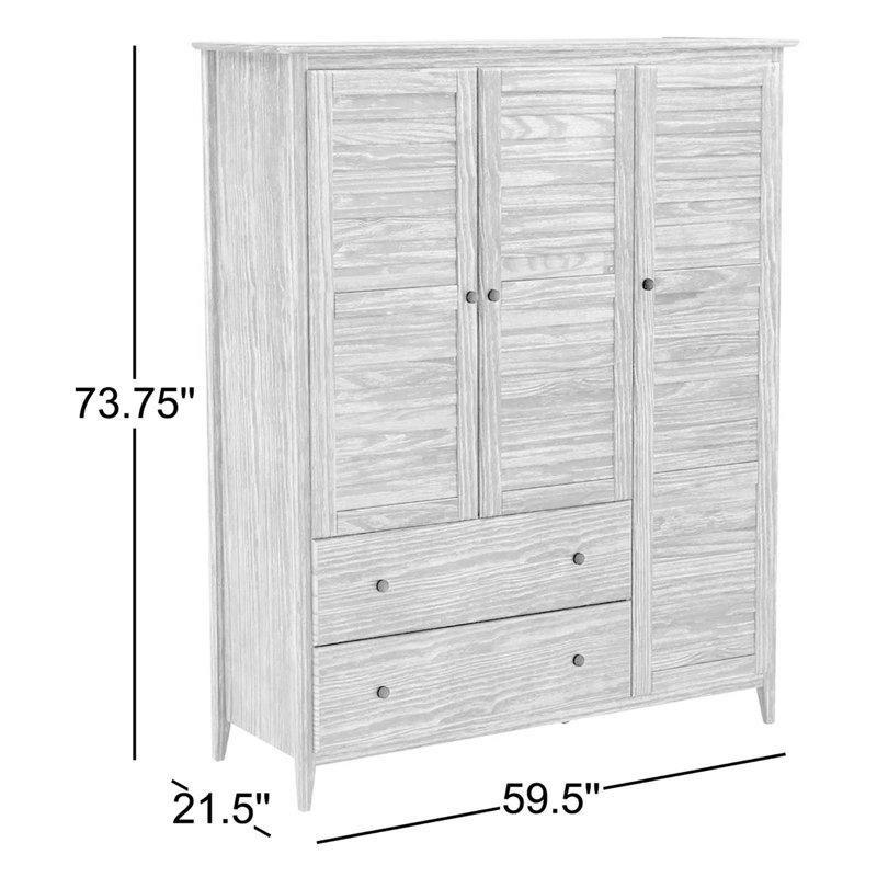 Greenport Masif Çam Ahşap Panjur Kapı Gardrop 187 cm x 151 cm - 91030