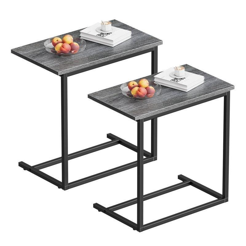 Gri Ahşap Su Geçirmez C Ayaklı laptop sehpası-69x50x30 cm - 113313