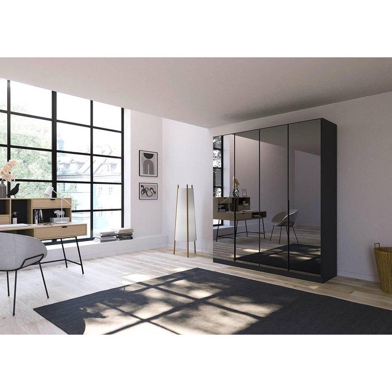 Gri Aynalı 4 Kapılı Gardrop 181x210x54 cm - 90940