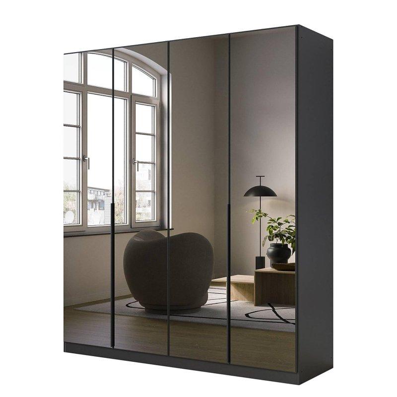 Gri Aynalı 4 Kapılı Gardrop 181x210x54 cm - 90940