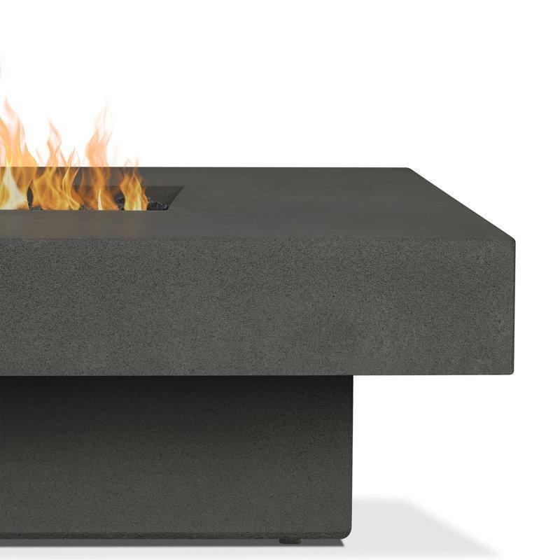 Gri Beton 183x107 cm Şömineli Orta Sehpa - 105751