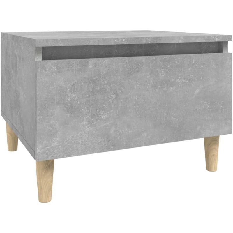 Gri Beton Mühendislik Ahşabı Çekmeceli Iskandinav Yan Sehpa-50x46x35 cm - 112599
