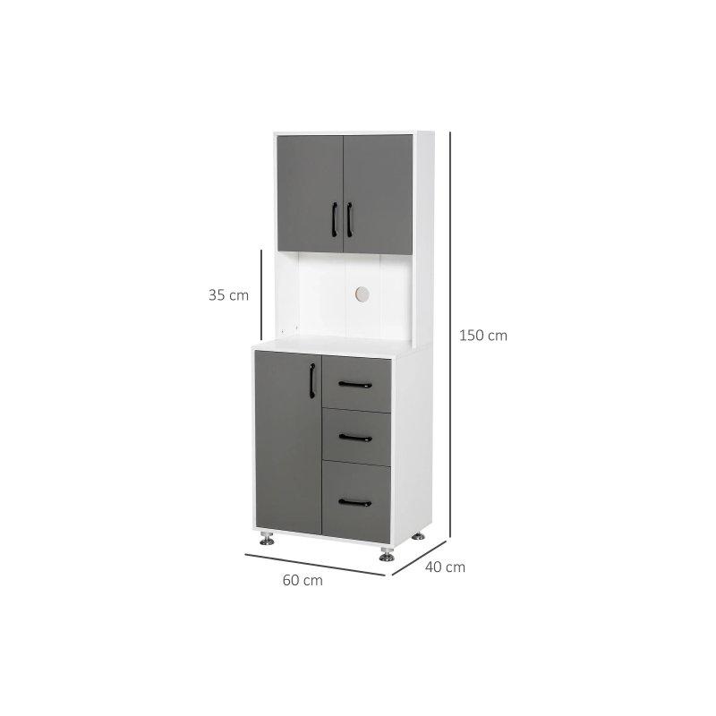 Gri Beyaz Çok Amaçlı Dolap 60x40x150 cm - 92335