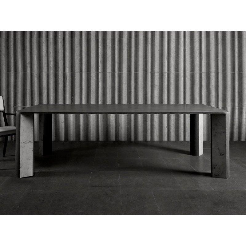 Gri Dikdörtgen Mermer Masa 260x120 cm - 92167