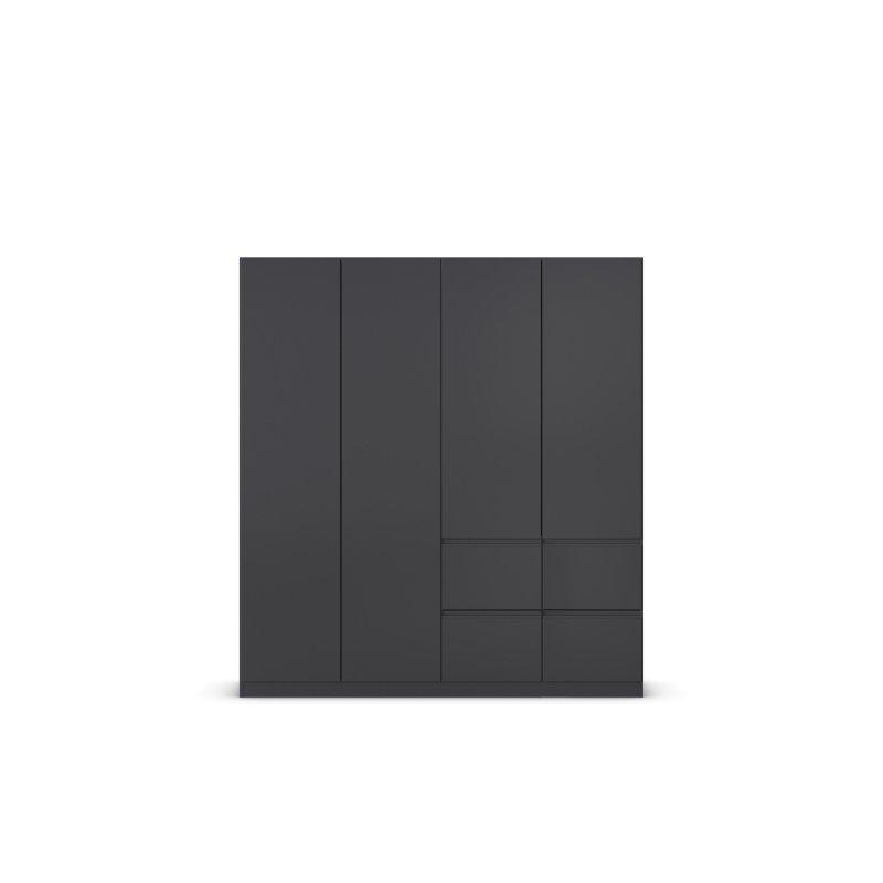 Gri Endüstriyel Ahşap 4 Kapılı Gardrop 181x197 cm - 90910
