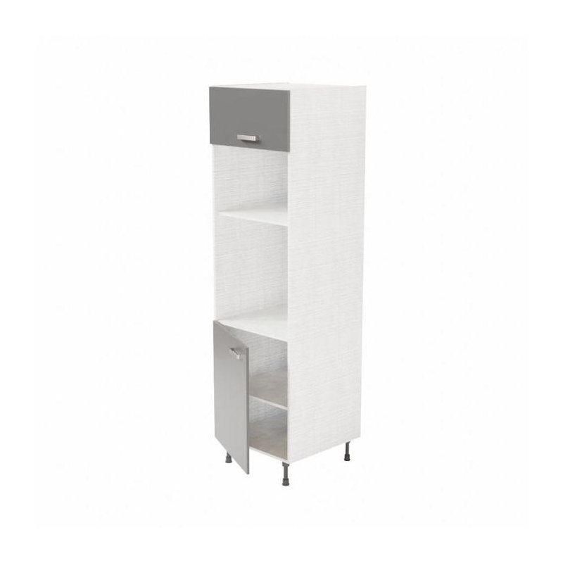 Gri Endüstriyel Ahşap Fırın Dolabı 60x200 cm Mikrodalga ve Fırın Yerleşimli - 100979