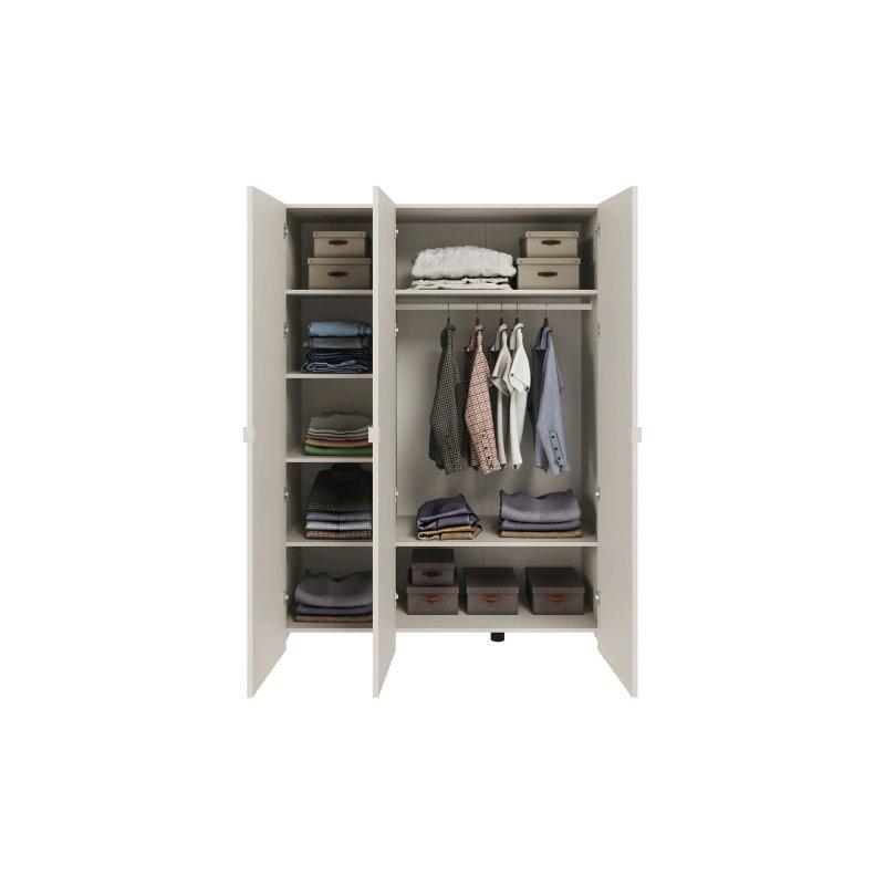 Gri Kaşmir Renkli 3 Kapılı Gardrop 150x200x53 cm - 90361