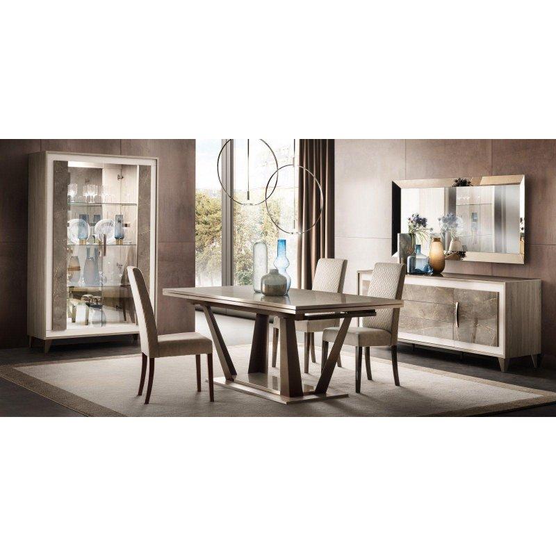 Gri Mermer Metal Ayaklı Yemek Masası 160x90x77 cm - 92101