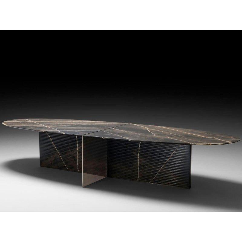 Gri Mermer Oval Masa 280x140 cm - 92233