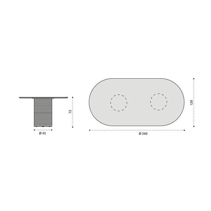 Gri Mermer Oval Mermer Masa 200x120 cm - 92023