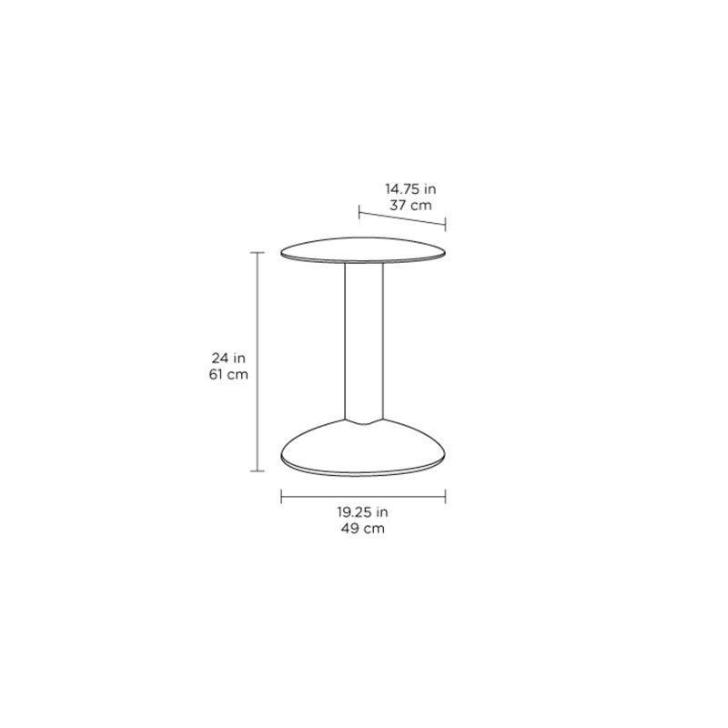 Gri Metal C Ayaklı Oval Laptop Sehpası-61x49x38 cm - 113358