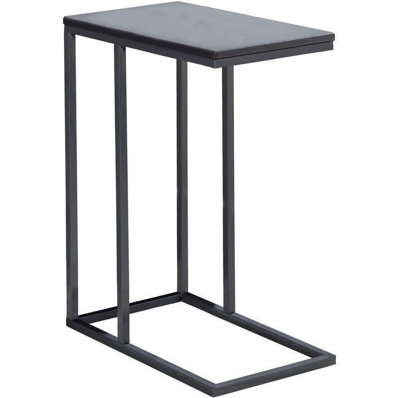 Gri Metal MDF C Şekilli Mermer Yan Sehpa-46x26x26 cm - 110362