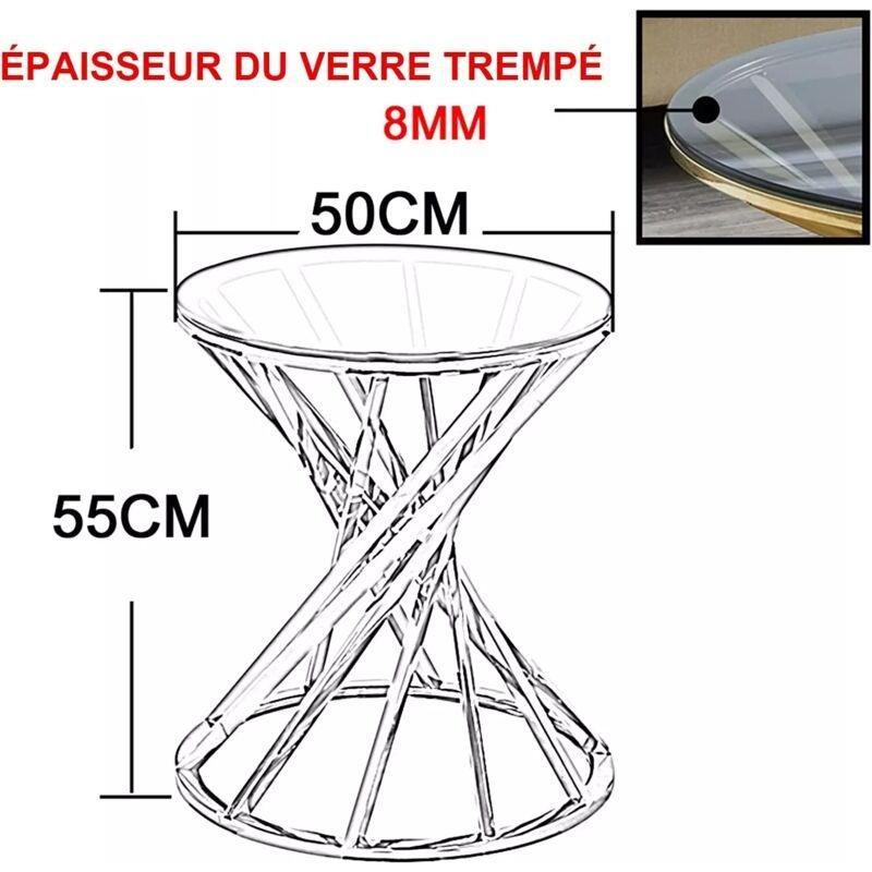 Gri Metal Spiral Tasarımlı Cam Orta Sehpa 50x50x55 cm - 102723