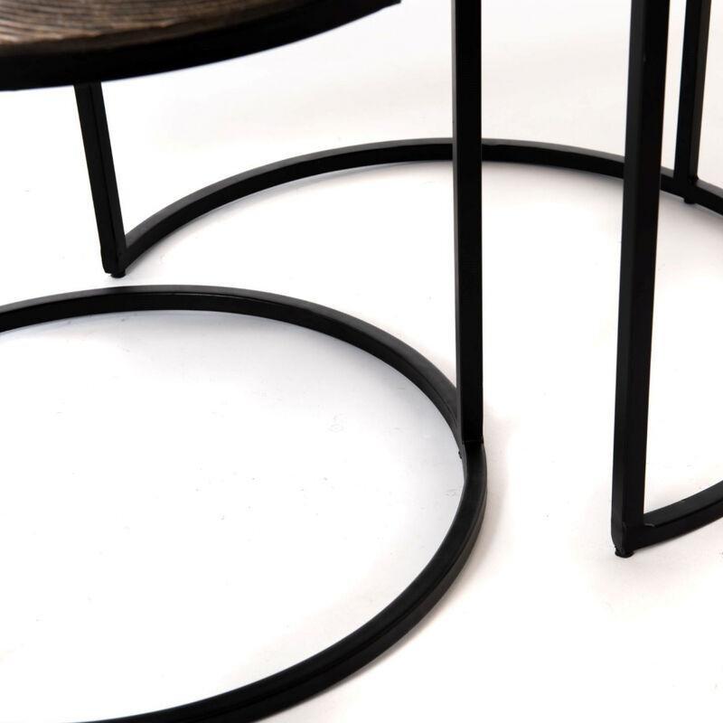 Gri Metal Zigon Sehpa 50x50x40 cm - 107250