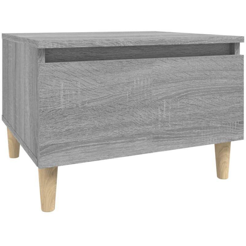 Gri Mühendislik Ahşabı Çekmeceli İskandinav Yan Sehpa-50x46x35 cm - 112602