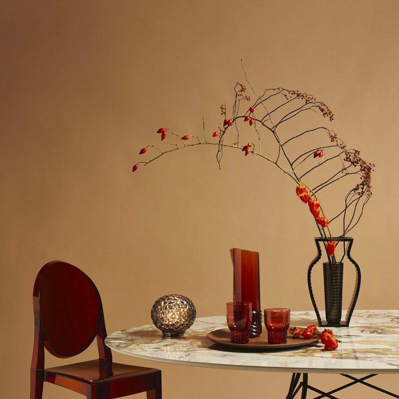 Gri Oval Porselen Yemek Masası 192 cm - 90058