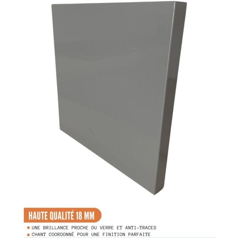 Gri Parlak PVC Fırın Dolabı 60x82x46 cm İki Kapılı - 100909