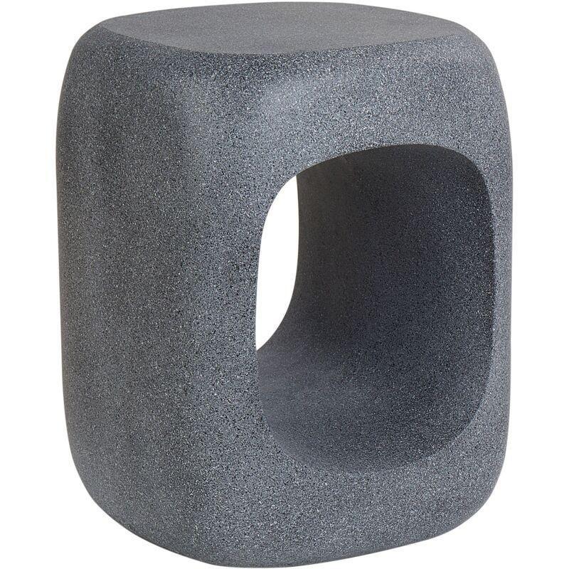 Gri Seramik UV Dayanımlı Traverten Yan Sehpa-33x33x45 cm - 111914