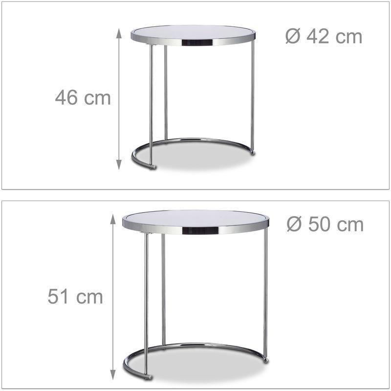 Gri Temperli Cam İç İçe Geçebilen Cam Yan Sehpa-51x50x50 cm - 111327