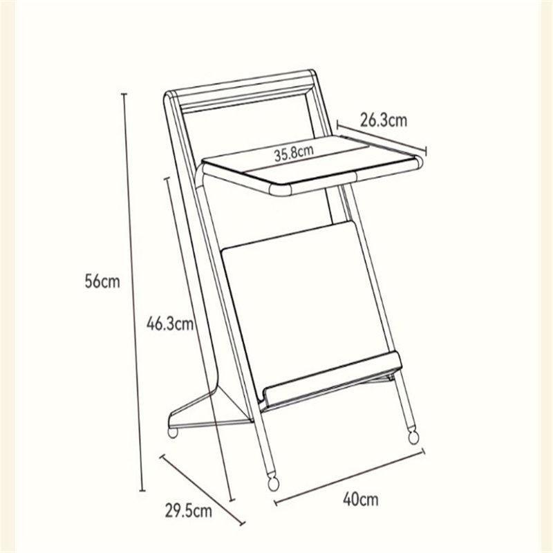 Gümüş Masif Ahşap Metal Gazetelikli Temperli Cam Üst Tablalı gazetelik yan sehpa-56x40x30 cm - 112986