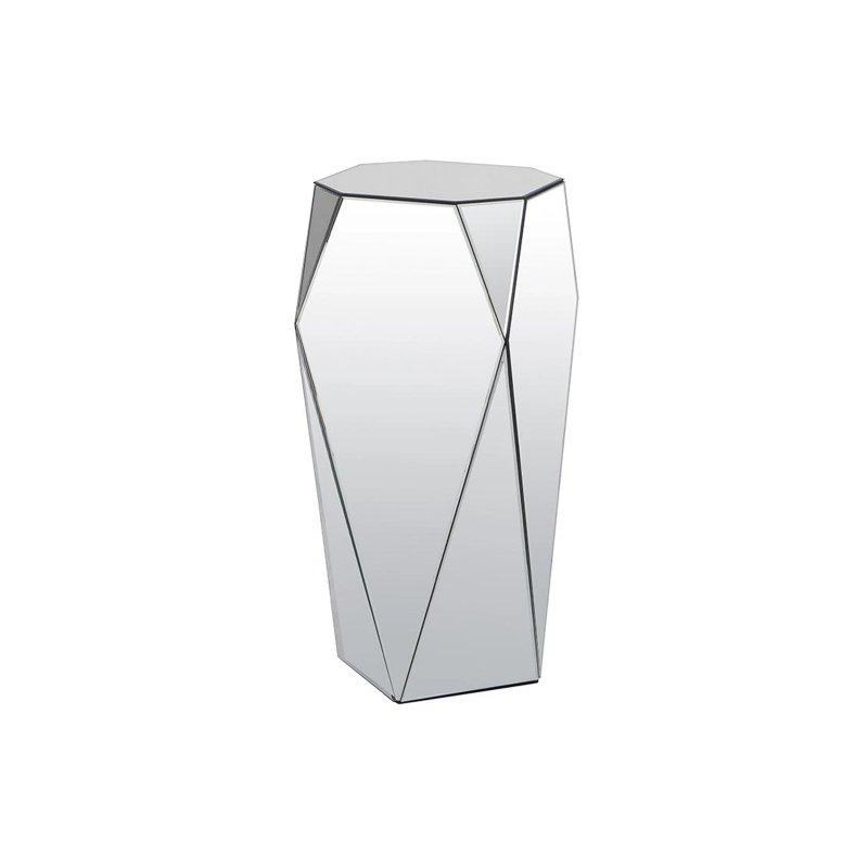 Gümüş MDF Aynalı Çok Yüzeyli Tasarım Yan Sehpa-31x71x31 cm - 110180