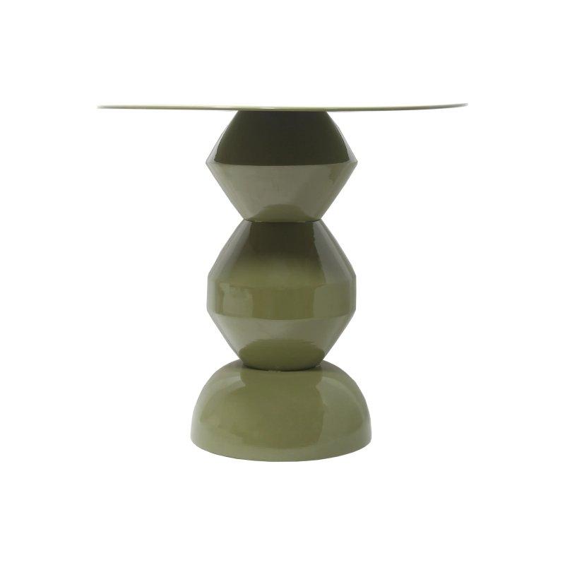 Haki Metal Geometrik Ayaklı Tasarım Yan Sehpa-50x47x50 cm - 110189