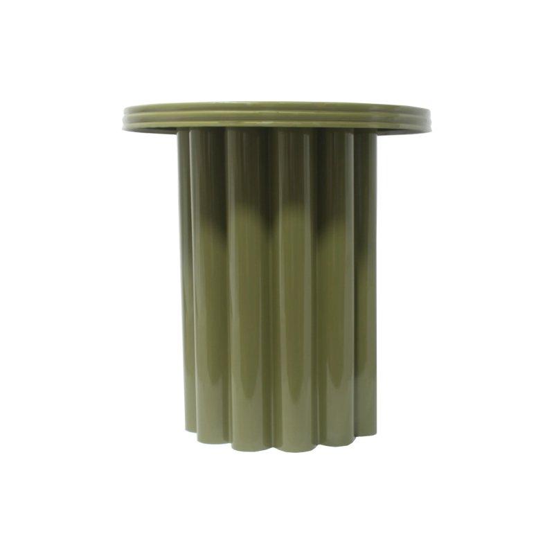 Haki Metal Silindir Kolon Ayaklı tasarım yan sehpa-43x45x43 cm - 110252