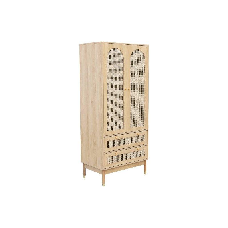 Hasır Cepheli Doğal Ahşap Gardrop 80x50x180 cm - 90616