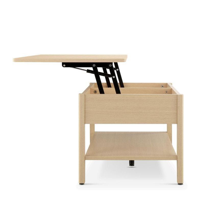 Hasır Detaylı Kaldırılabilir Üstü Endüstriyel Ahşap Akıllı Sehpa 88 cm - 101247