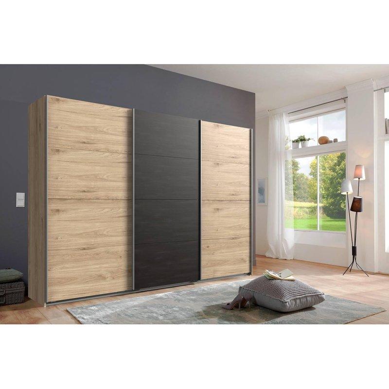 Hickory Oak Endüstriyel Ahşap Sürgülü Gardrop 270x210x65 cm - 90766
