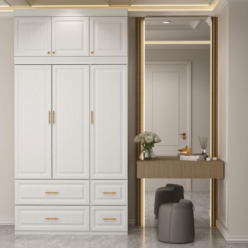 Hoschton Beyaz Gold Kulplu Gardrop 238 cm - 90994