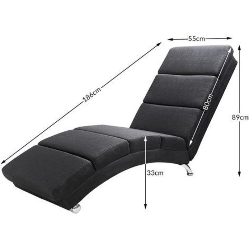 Isıtma ve Masaj Fonksiyonlu Anthracite Kumaş Dinlenme Koltuğu 186x55x89 cm - 108930