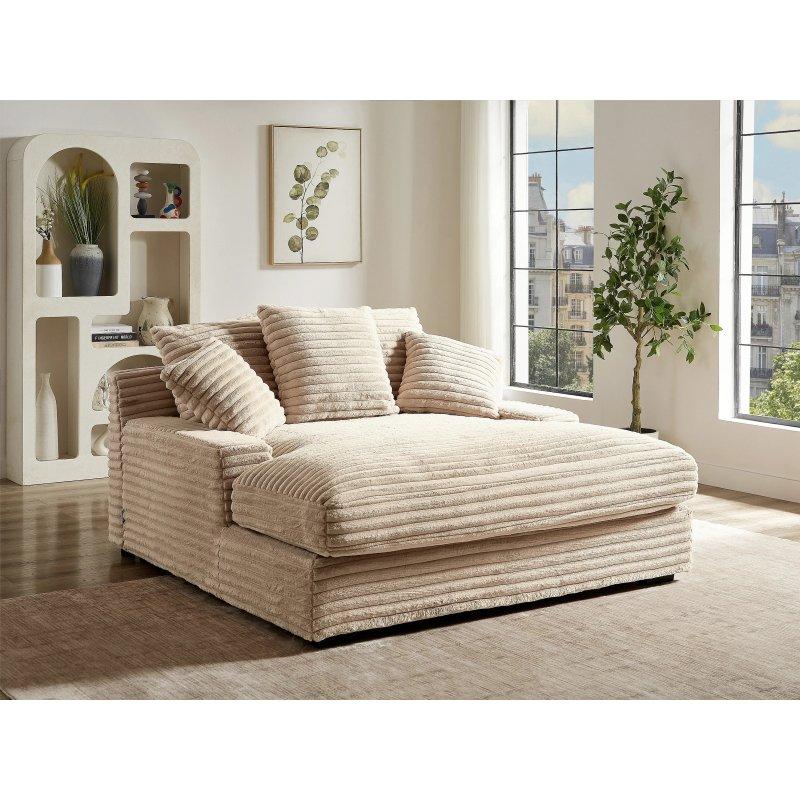 Kadife Fitilli 2 Kişilik Dinlenme Koltuğu, Ek Minderli-163x168x95 cm - 109880