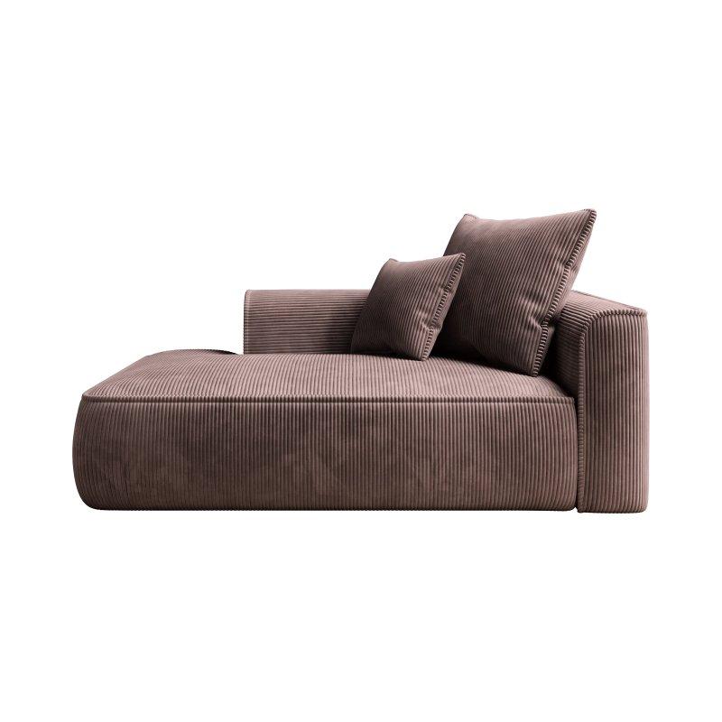 Kadife Fitilli Kumaş Sol Şezlong Dinlenme Koltuğu Mavi-180x115x67 cm - 109910
