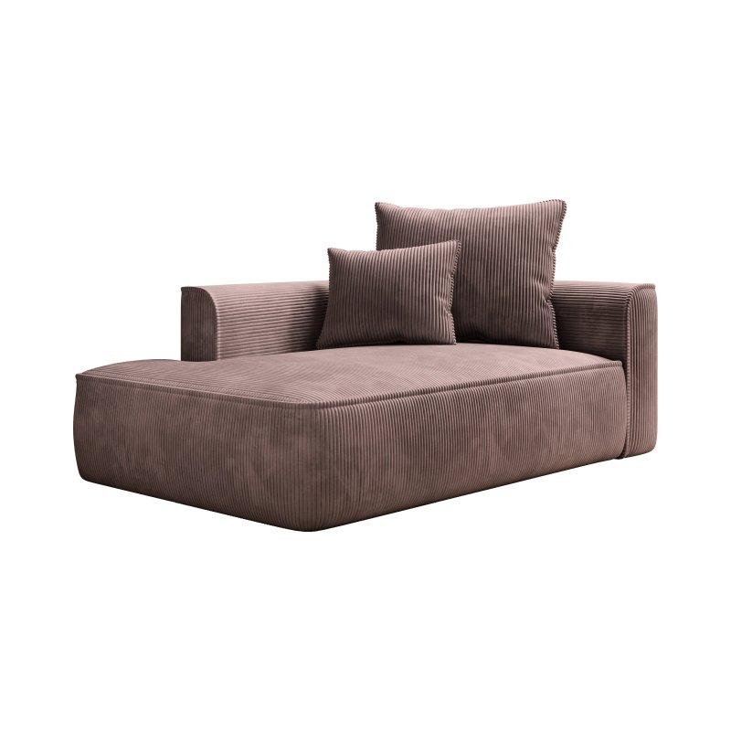 Kadife Fitilli Kumaş Sol Şezlong Dinlenme Koltuğu Mavi-180x115x67 cm - 109910