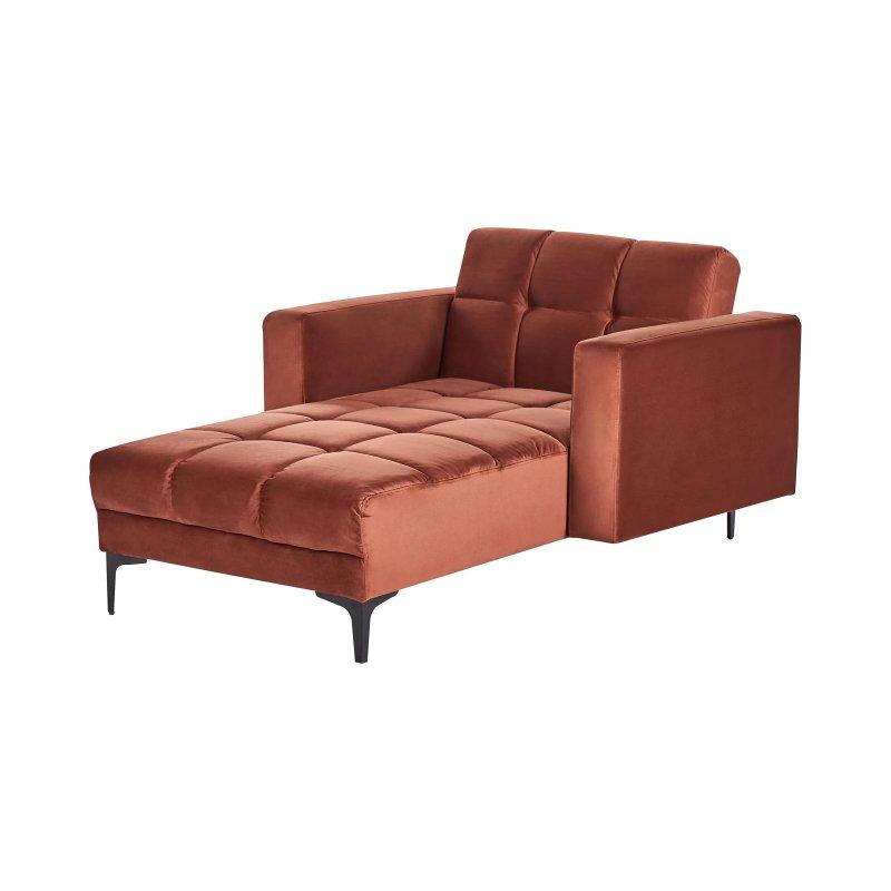 Kadife Kumaş Kapitoneli Dinlenme Koltuğu-109x183x77 cm - 109805