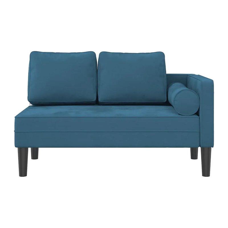 Kadife Kumaşlı Minderli Dinlenme Koltuğu Mavi-117x62x58 cm - 109778